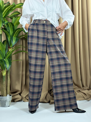Jade trousers in navy and beige
