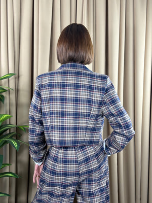 Jade jacket in navy and beige
