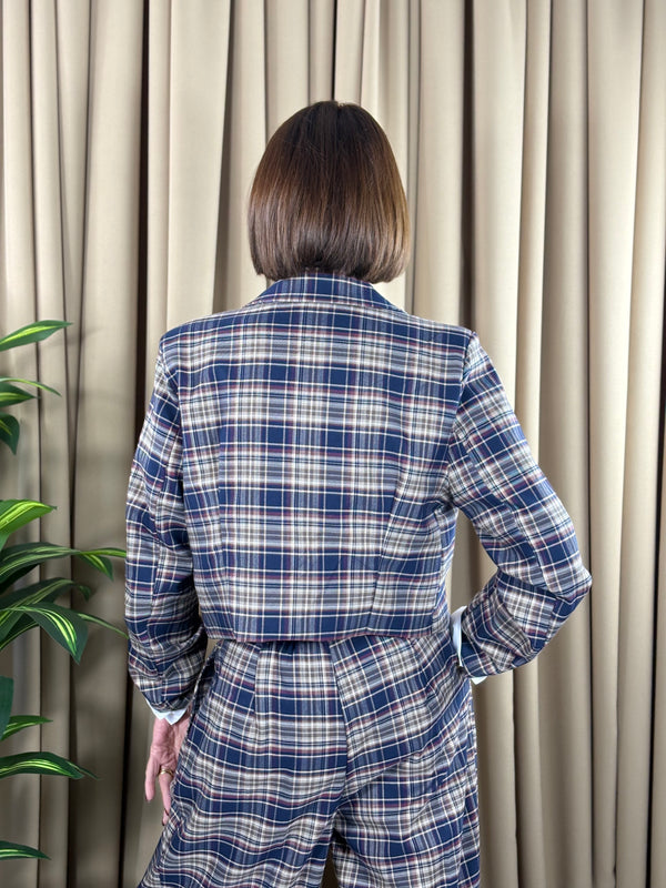 Jade jacket in navy and beige