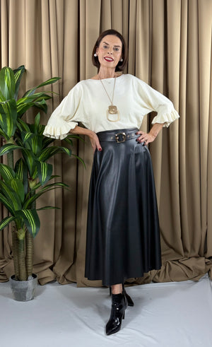 Melody PU skirt in black