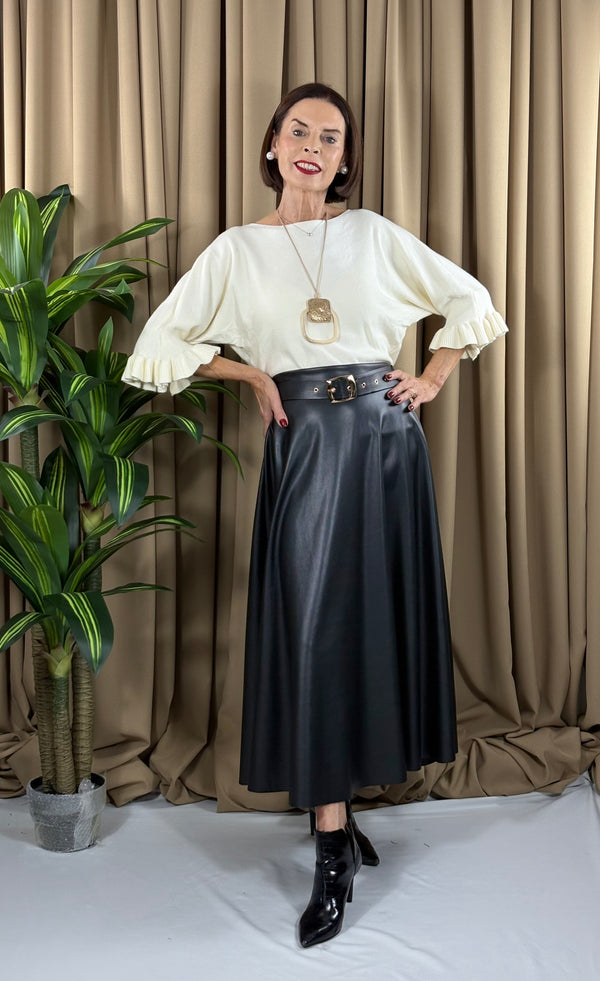 Melody PU skirt in black