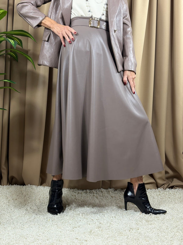 Melody PU skirt in mocha