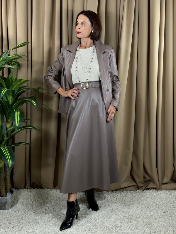 Aurora PU jacket in mocha