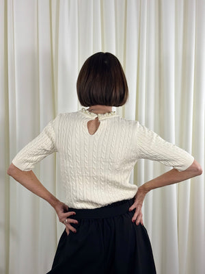 Victoria pearls top in cream