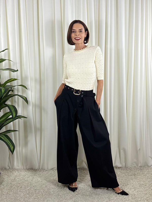 Victoria pearls top in cream