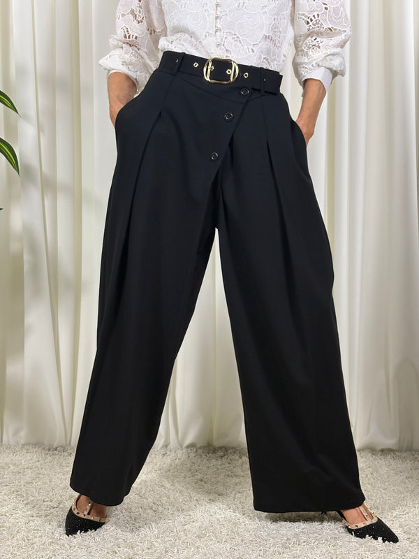 Victoria pleated trousers in Black - Pre Order Arrival date 2nd October