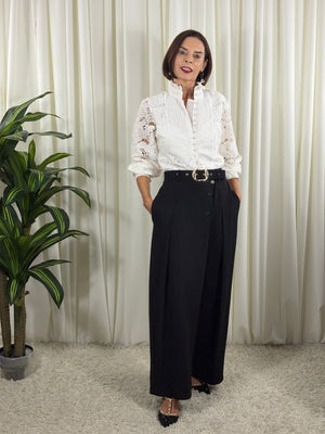 Victoria pleated trousers in Black - Pre Order Arrival date 2nd October