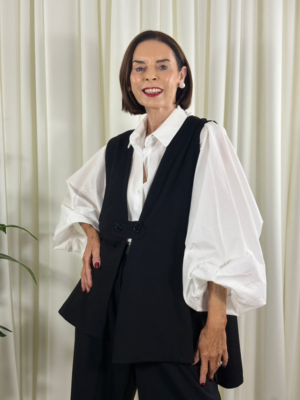 arabella scuba waistcoat in black