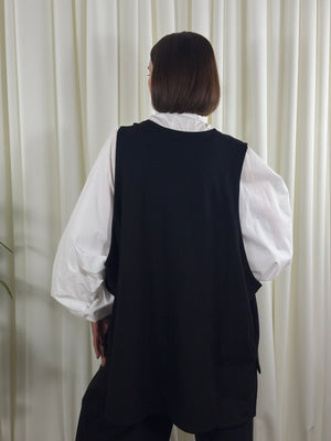 arabella scuba waistcoat in black