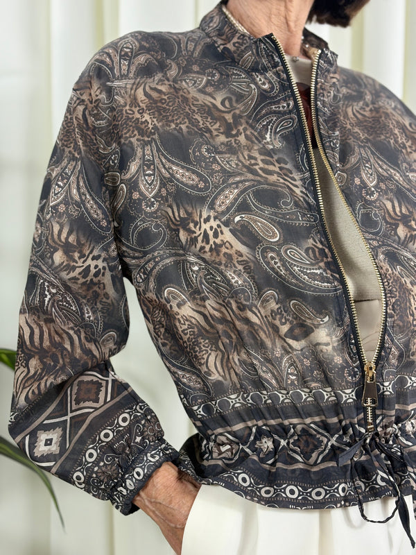 Rhoda jacket in chocolate and black