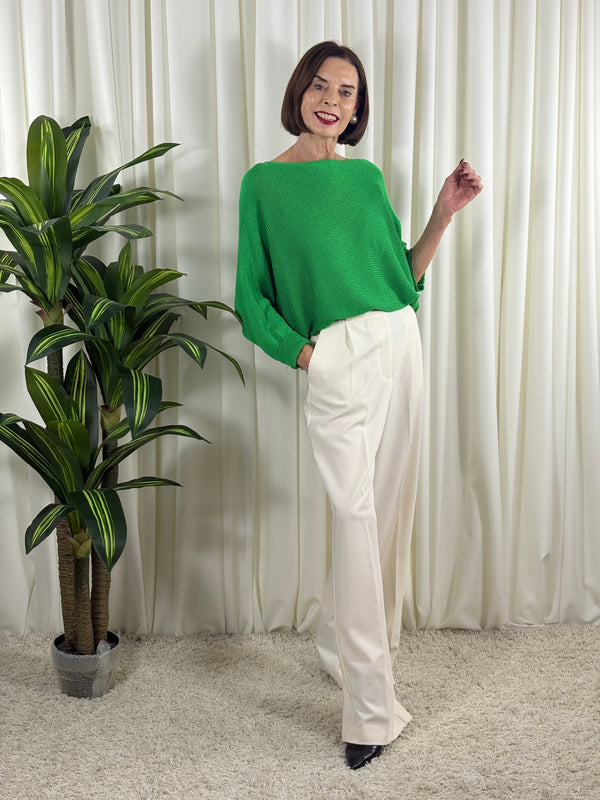 Rachel full sleeves knitwear in emerald green