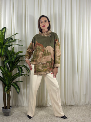 Arizona asymmetric waterfall jacket in sage
