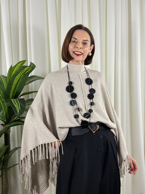 Pedro poncho style knitwear in beige