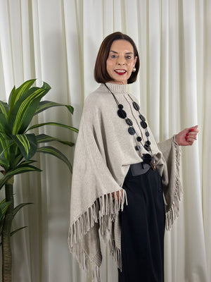 Pedro poncho style knitwear in beige