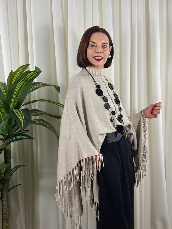 Pedro poncho style knitwear in beige
