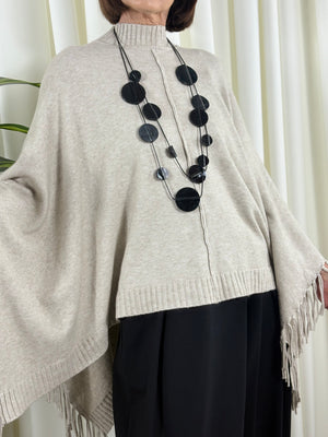 Pedro poncho style knitwear in beige