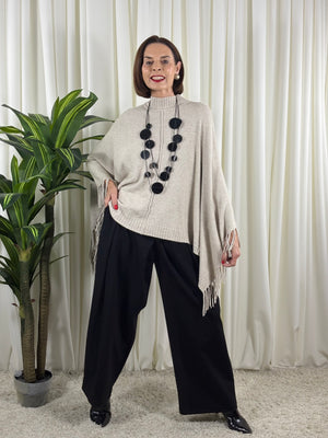 Pedro poncho style knitwear in beige