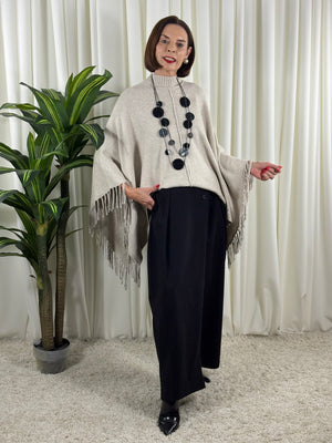 Pedro poncho style knitwear in beige