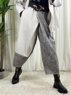 Raquel trousers in beige and grey