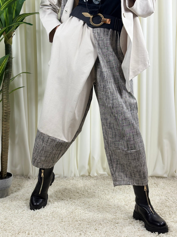 Raquel trousers in beige and grey