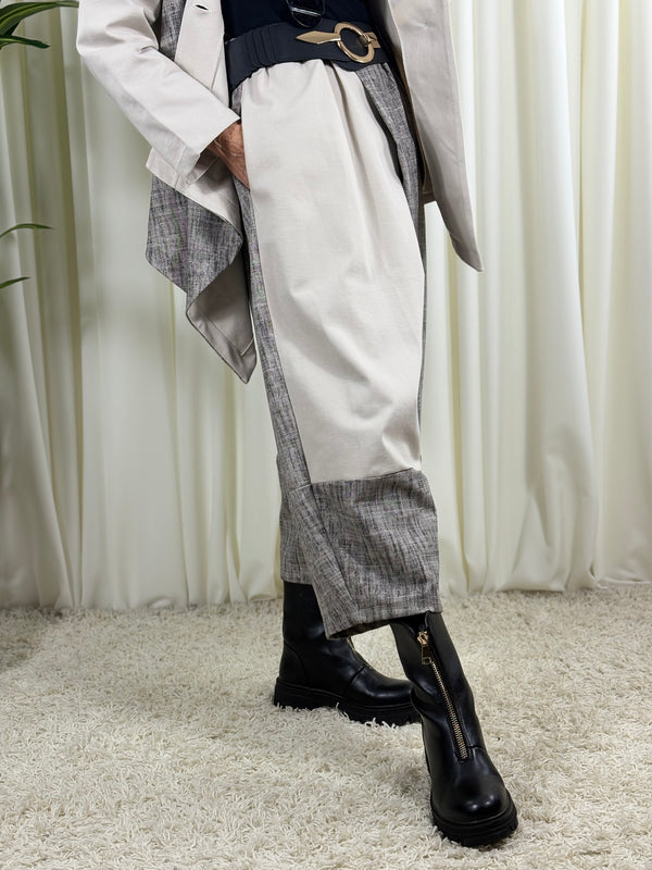 Raquel trousers in beige and grey