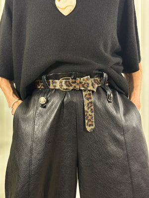 Puloma diamnte leopard print belt