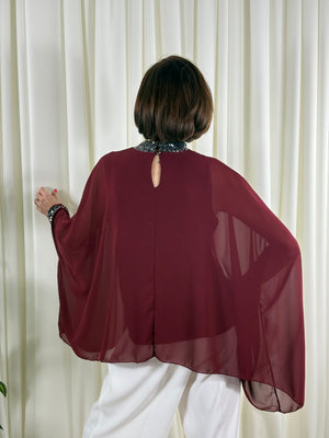 Melony Waterfall top in mulberry