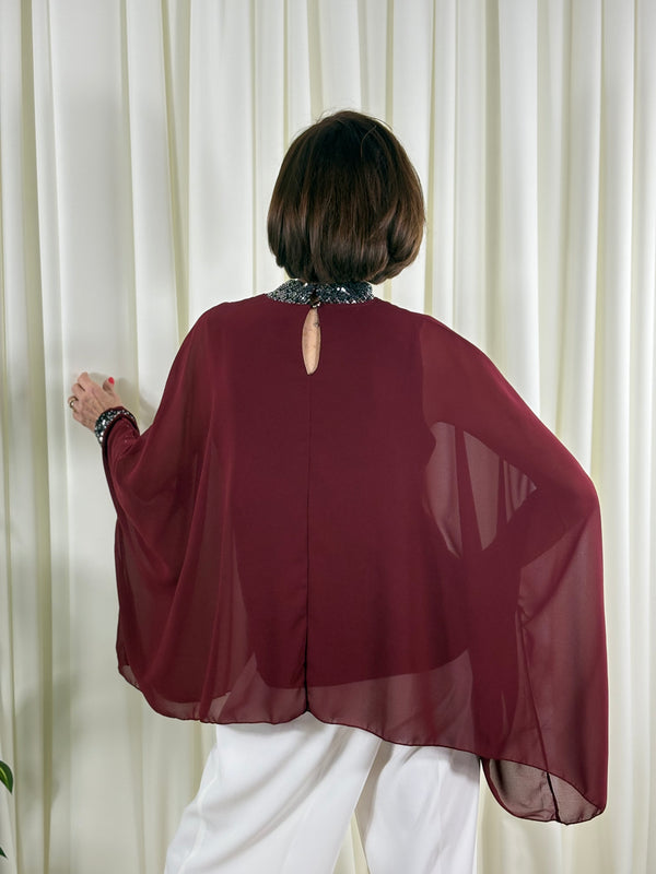 Melony Waterfall top in mulberry