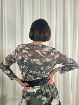 Jona Mesh top in camouflage
