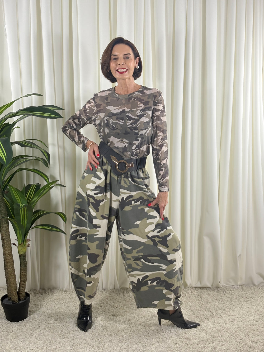 Jona Mesh top in camouflage