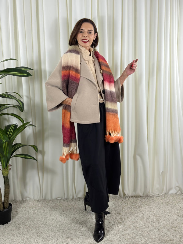 Dolly scarf in beige and orange