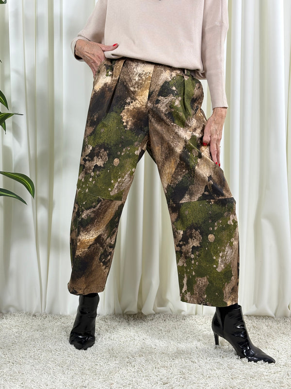 Barcelona trousers in chocolate and pistachio - PRE ORDER ARRIVAL DATE 30TH OCTOBER