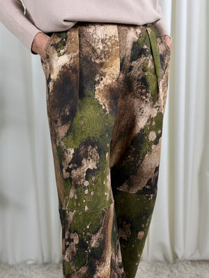 Barcelona trousers in chocolate and pistachio - PRE ORDER ARRIVAL DATE 30TH OCTOBER