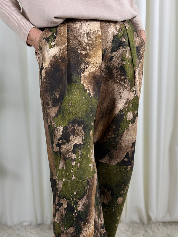 Barcelona trousers in chocolate and pistachio - PRE ORDER ARRIVAL DATE 30TH OCTOBER