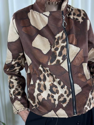Pisa Jacket in chocolate and beige