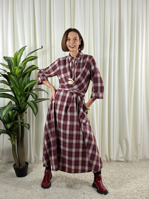 Alexandra dress in mulberry