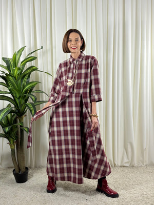 Alexandra dress in mulberry