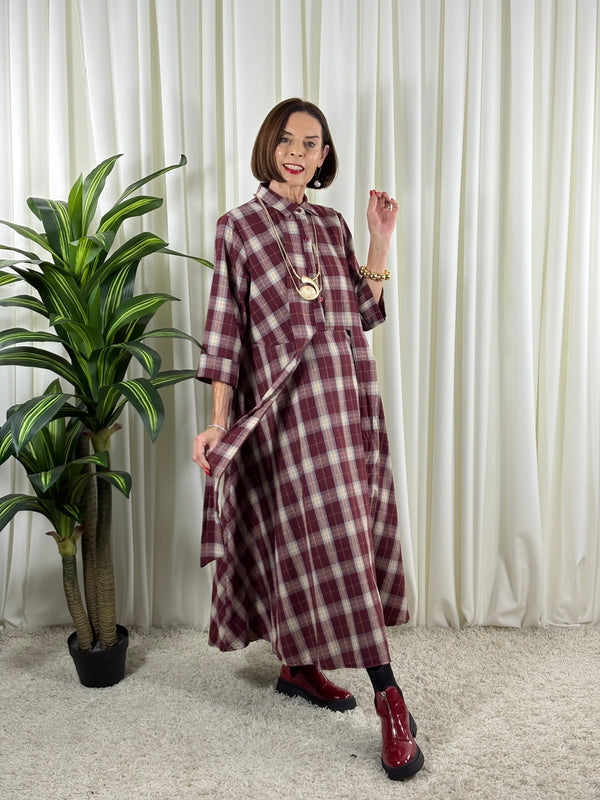 Alexandra dress in mulberry