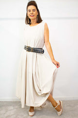 The Luxury Maia Collection - Maia Cocoon Dress in Warm Beige