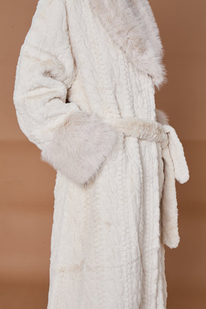 Vancouver faux fur long coat in white