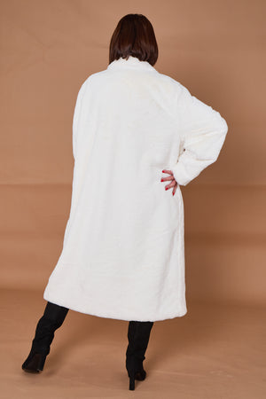 Otawa faux fur long coat in winter white