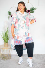 Senorita Shirt in Light Beige Floral