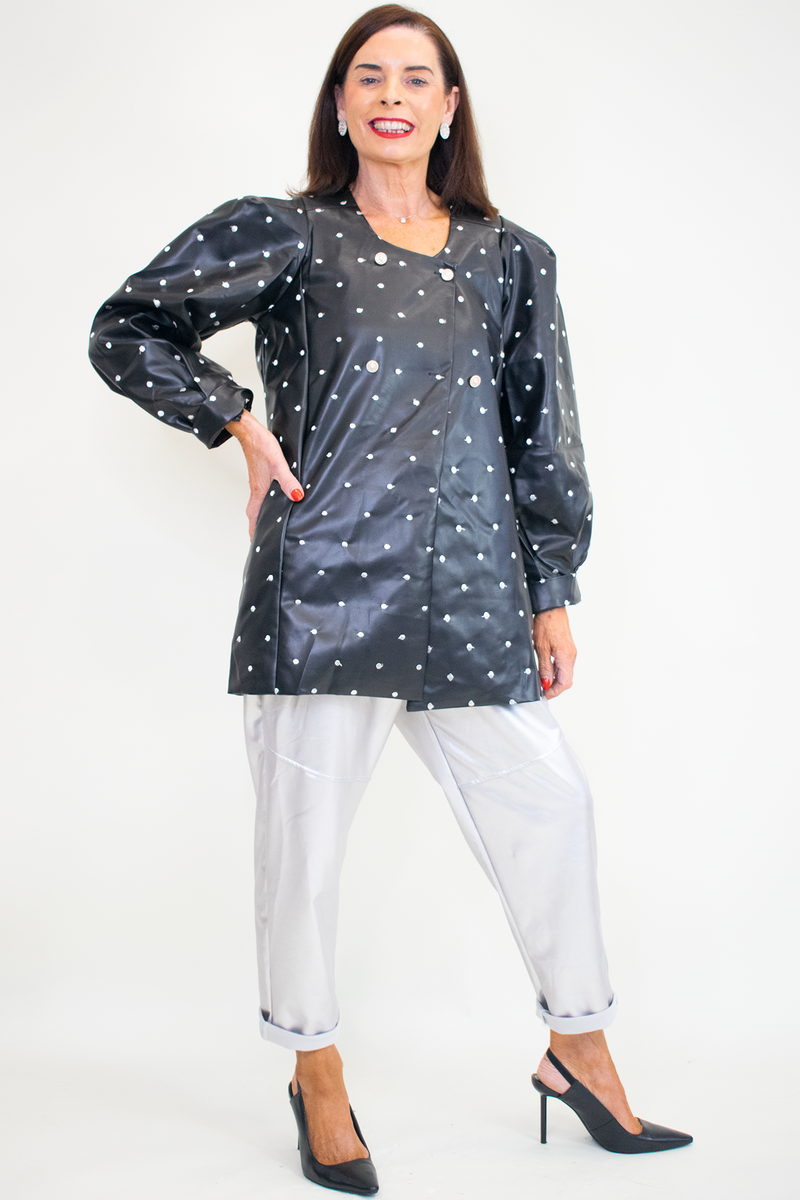 Sorella Spotty PU Jacket in Classic Black