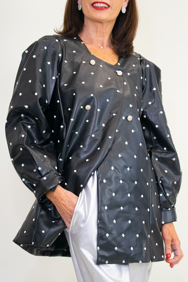 Sorella Spotty PU Jacket in Classic Black