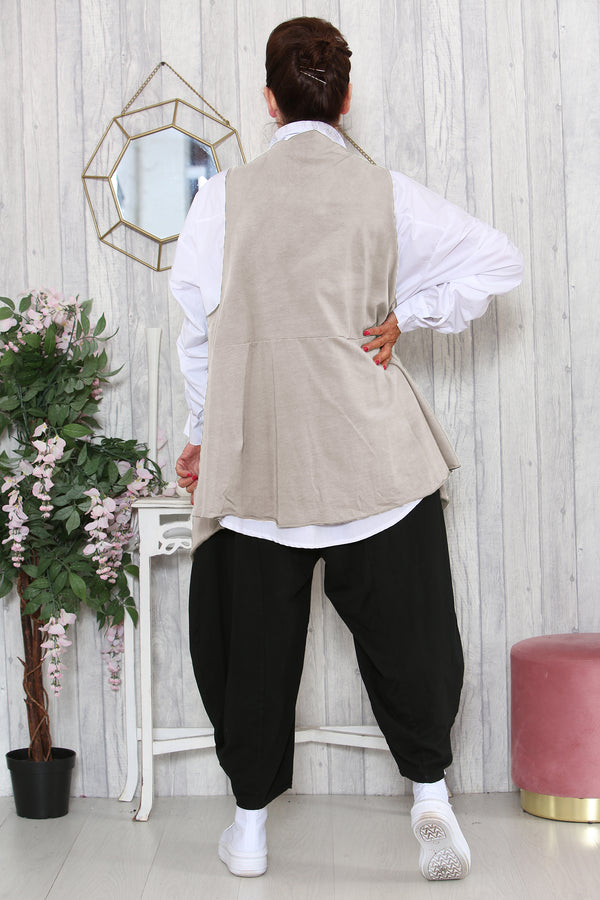 Raffi top over layering in Biscuit