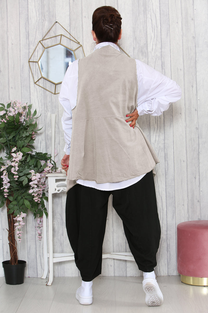 Raffi top over layering in Biscuit