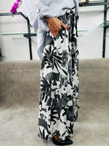 Ruby Woo Plazzo Trousers in Black and white