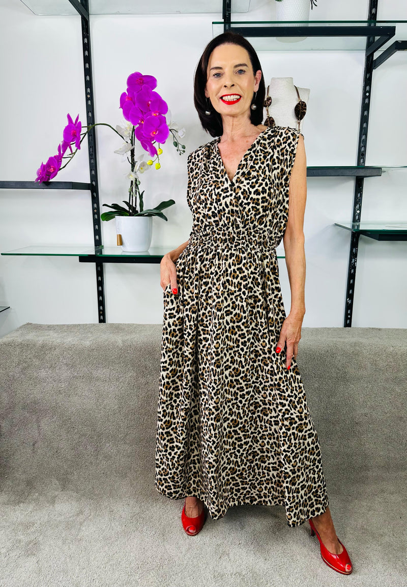Amalfi Dress in leopard print