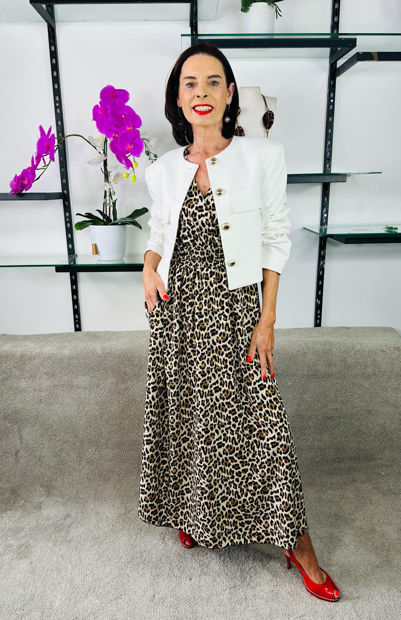 Amalfi Dress in leopard print