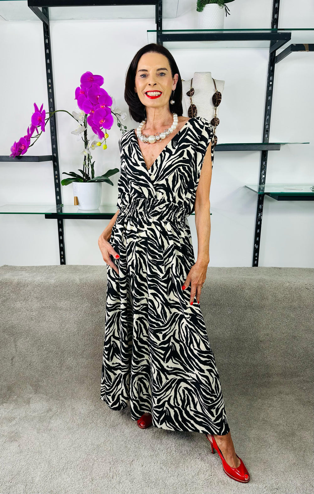 Amalfi Dress in Zebra print